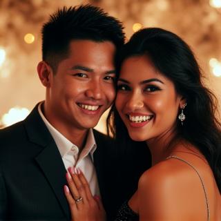 Couple sa engagement party